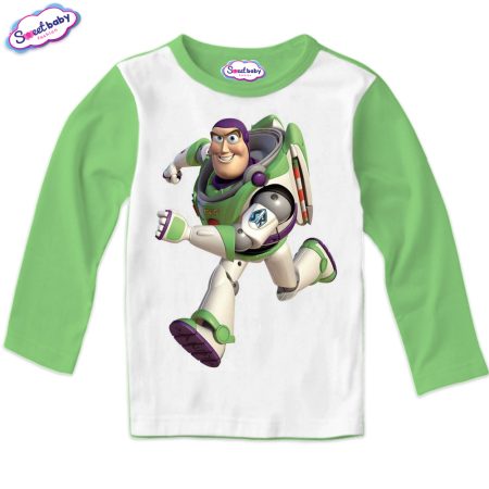 Детска блузка Buzz бяло зелено