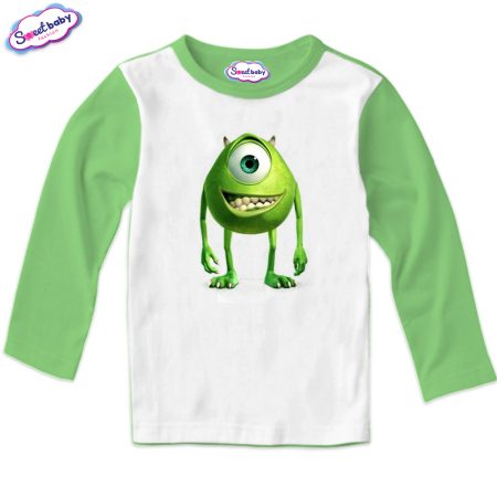 Детска блузка Mike Wazowski бяло зелено