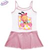 Детска рокличка с тънки презрамки в розово Спяща пчеличка