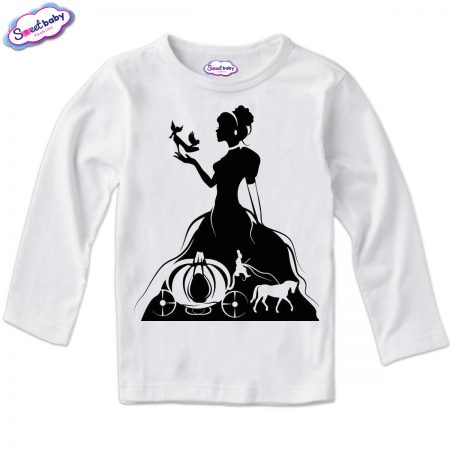 Детска блузка в бяло Пепеляшка Halloween