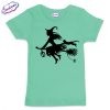 Детска тениска в цвят мента Вещица halloween