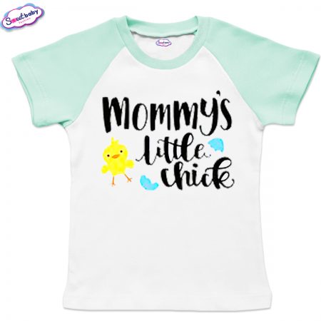 Детска тениска Mommy chick бяло мента
