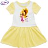 Детска рокличка Little Glossy Girl жълто