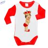 Бебешко боди Babyqueen червено и бяло