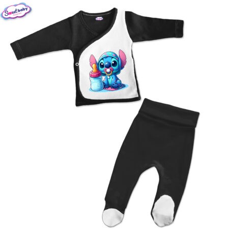 Бебешки сет камизолка ританки StitchBaby черно